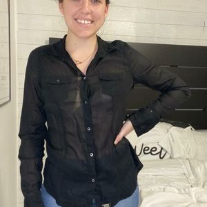 American Eagle Outfitters Black Button Down